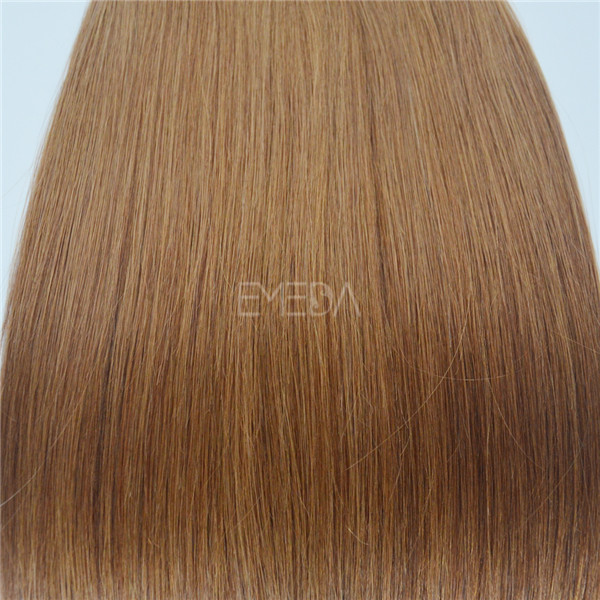 Brown color double drawn tape in beauty works hair extensions YJ103